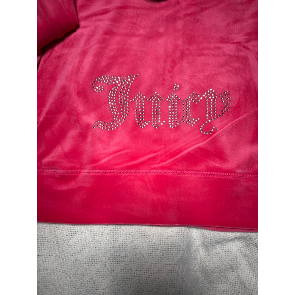NWT Bling Juicy Couture Pink Party Velour Tracksuit w/Rhinestone Glam Y2K Size L - Picture 3 of 10